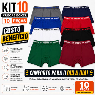 cueca kit 10 cuecas box de Microfibra