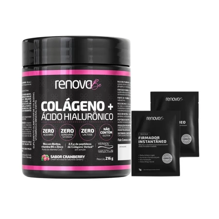 Kit Colágeno Hidrolisado Verisol com Ácido Hialurônico + Sachê Firmador - Renova Be