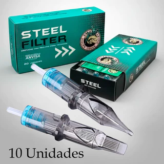 10 Unidades Cartuchos de tatuagem Universal Profissional Steel Filter RL RM RS ANVISA