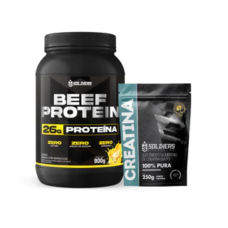 Kit: Beef Protein Suplemento Alimentar em Pó + Creatina Monohidradata 250g - Soldiers Nutrition