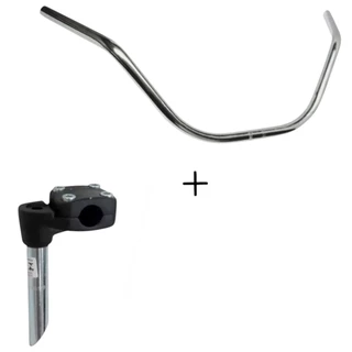 kit bicicleta praiana caiçara retro guidao beach cromado + mesa reforçada bike aro 24 e 26