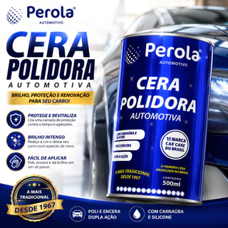 Cera Polidora De Carnaúba e Silicone Automotiva 500ml Brilha e Protege