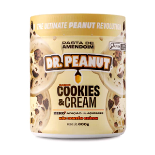 Pasta de Amendoim Dr. Peanut sabor Cookies & Cream de 600g