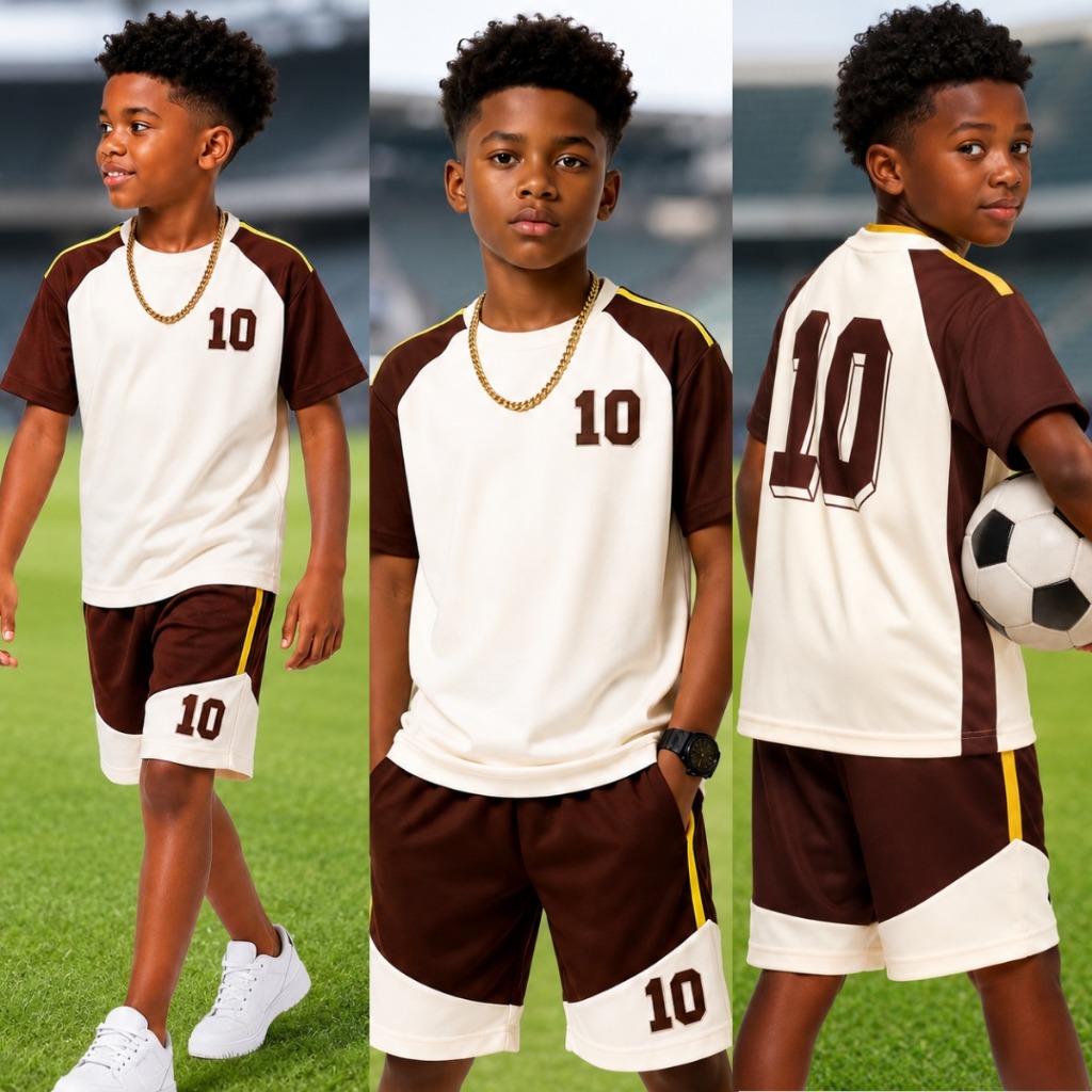 Conjunto Infantil Masculino De Verão - Camisa + Short Dry-Fit Levinho - Tamanho 2 ao 12