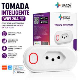 Tomada Inteligente WiFi 20A Pino Grosso Ekaza Medidor Consumo Alexa Google