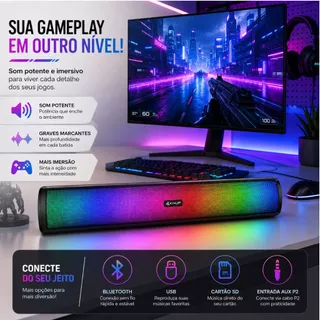 Caixa Caixinha de som speaker mini soundbar Bluetooth Home Theater Portátil Tv/pc