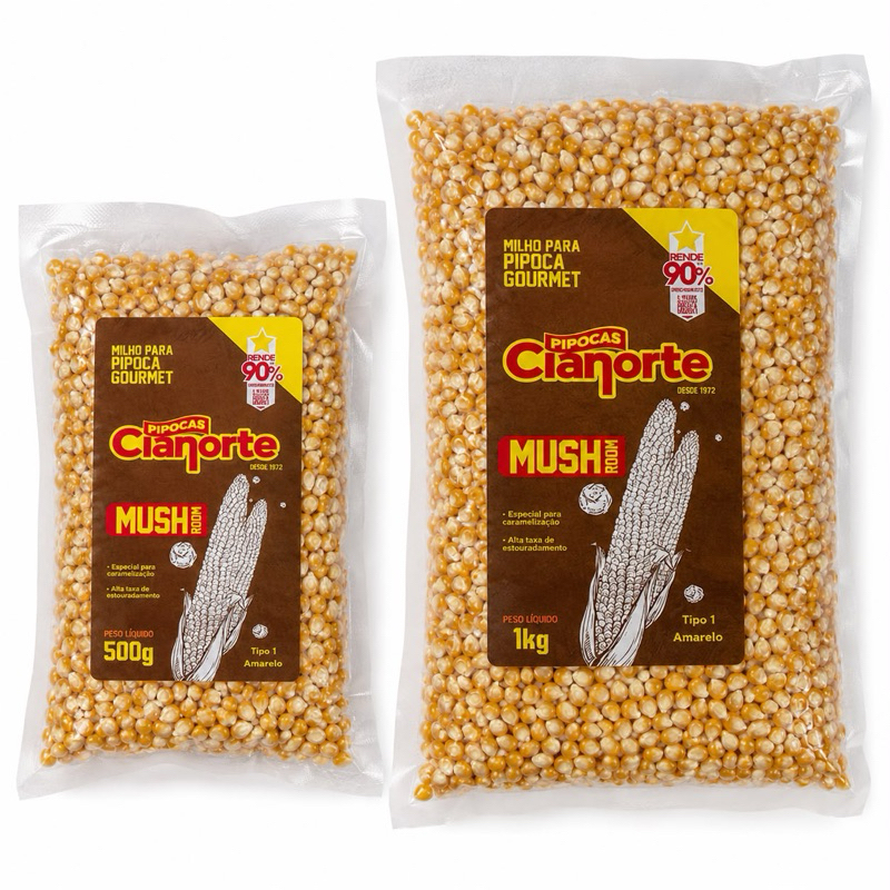 Milho para Pipoca Gourmet Cianorte 500g/1kg - Tipo 1 Amarelo