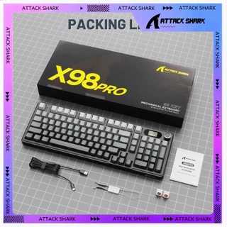 ATTACK SHARK X98PRO Wireless Mechanical Keyboard,Gasket Hot Swappable Custom,Side Printed PBT Keycaps Keyboard for PC