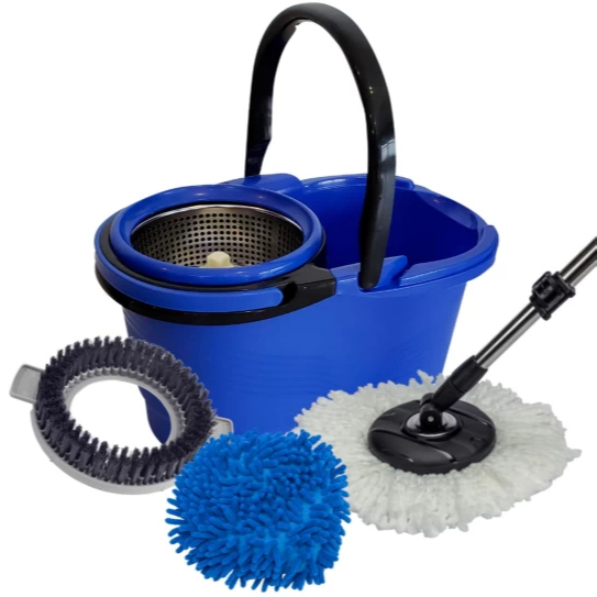 Balde mop giratório Perfect Pro com cesto inox e 3 refis