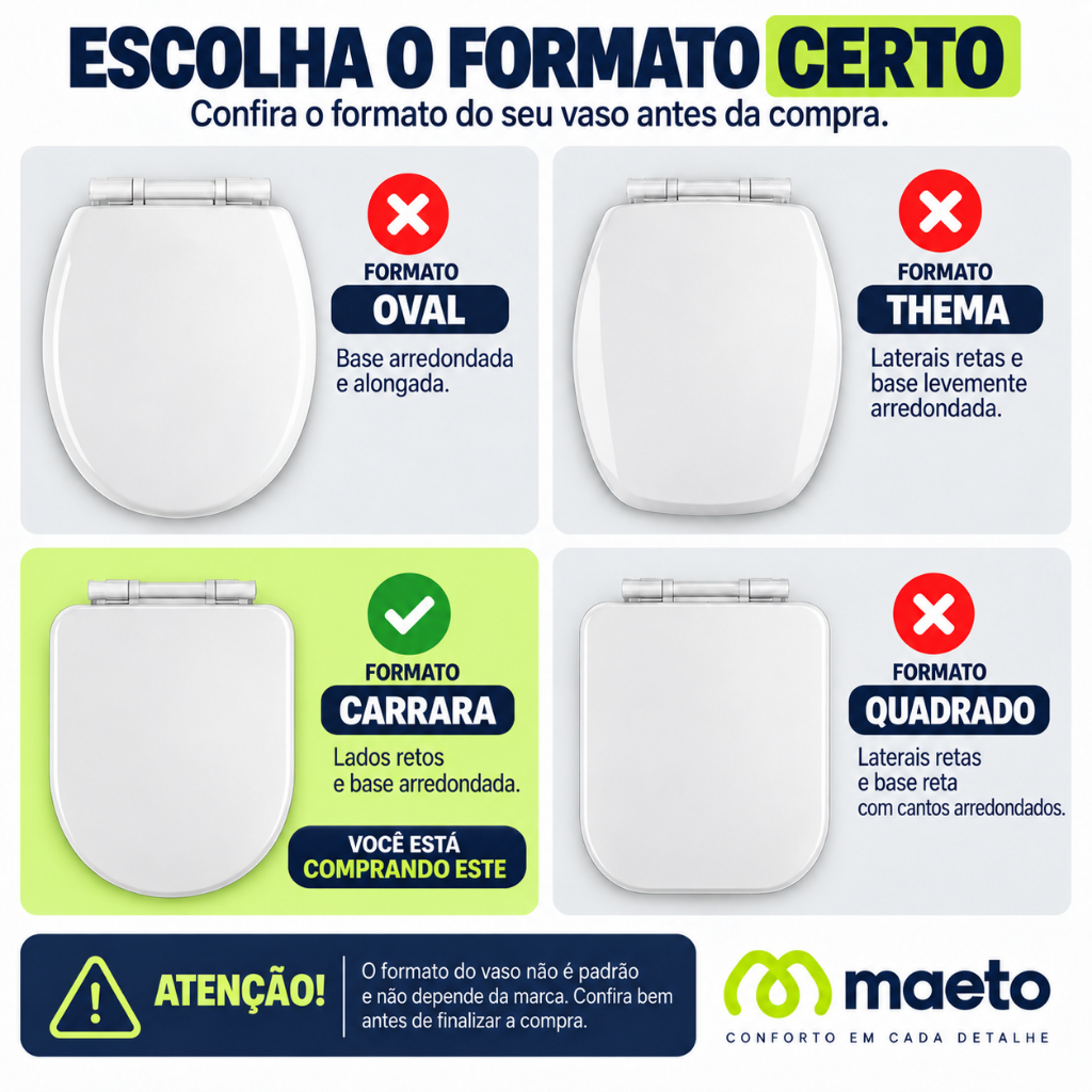 Assento Sanitario Tampa de Vaso Tabua Soft Close Amortecedor Oval