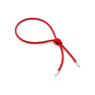 Pulseira Vermelha/Preta/ Fio de cetim/ Aço inoxidável/ adulto