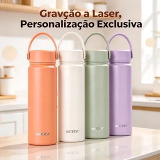 Garrafa Térmica 532ml Inox 304 24h Quente/Frio com Alça - Ideal para Escola e Esportes