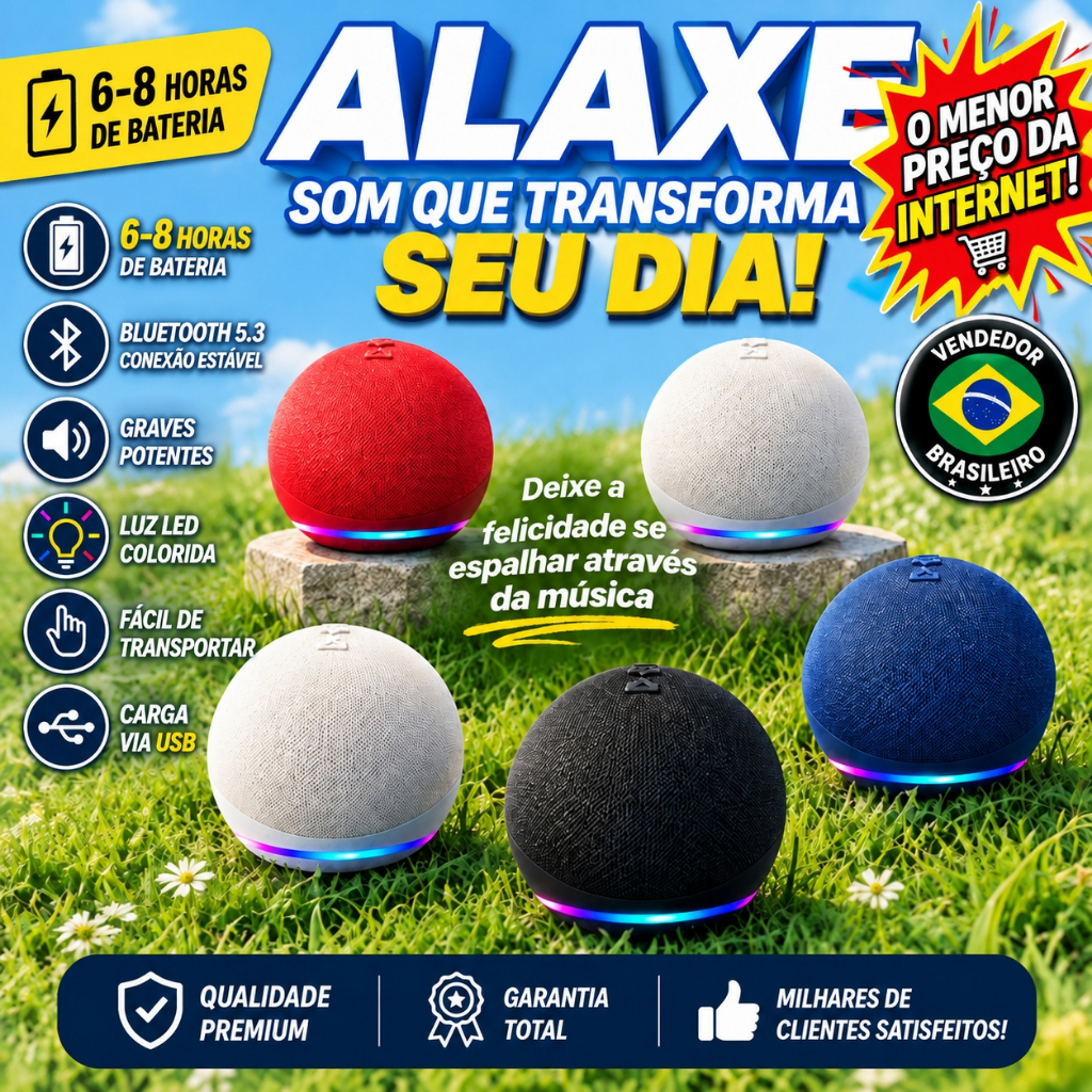 Caixa de som original Alaxe Echo Dot 5ª geração com envio imediato e melhor preço