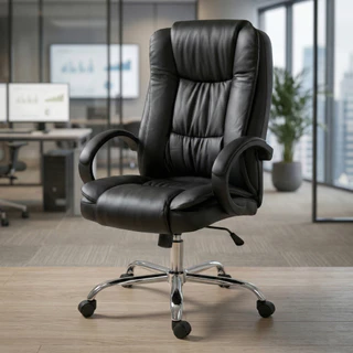 Cadeira Presidente Executiva Ergonômica Luxo Escritório Couro Diretor