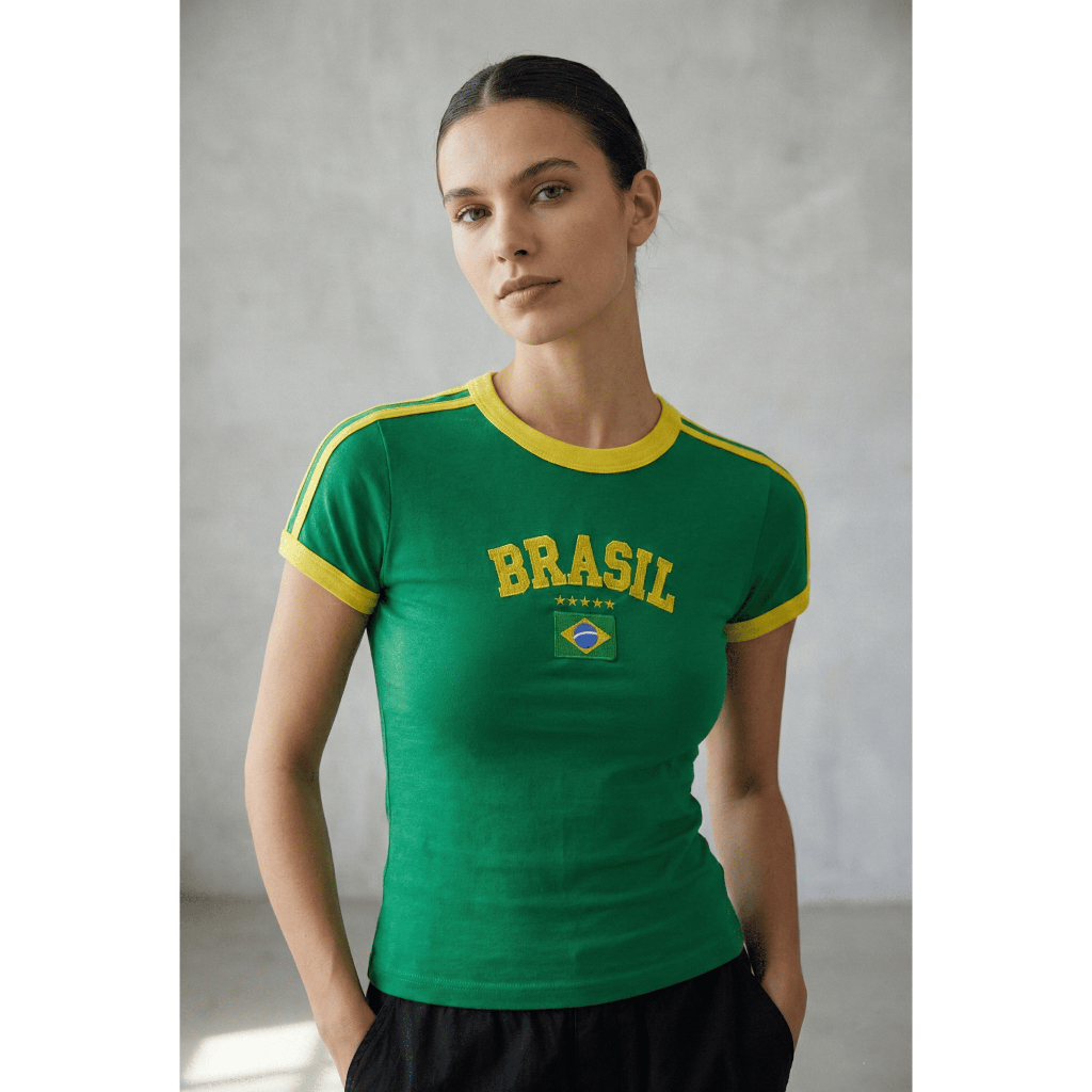 Blusa Do Brasil Bandeira Bordada BabyLock Verde em Oferta na Shopee