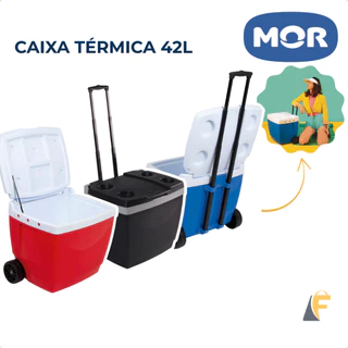 Cooler Caixa Térmica Mor 42L com Rodas e Alça Retrátil Cores Disponíveis em Oferta na Shopee