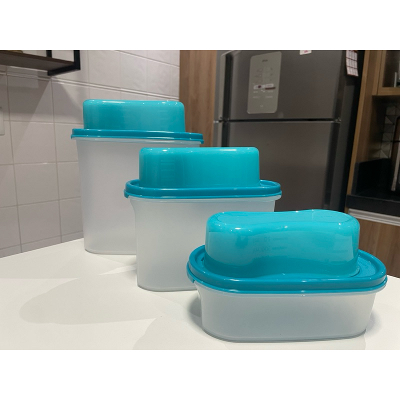 kit Modulares Tupperware 3 peças com tampa dosadora - Organização
