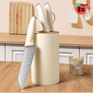 Conjunto de faca de cozinha 5PCS Aço Inoxidável Precisão Faca Chef Knife Bread Knife Cleaver Scissor