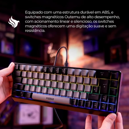 Teclado Magnetico Pichau Virgo Pro RGB Switch Vermelho Preto e Cinza PG-VRGP-CL01 - Vista 3