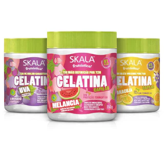 Gelatina Capilar Skala Frutástica 550g Modeladora para Cachos Anti Frizz em Oferta na Shopee