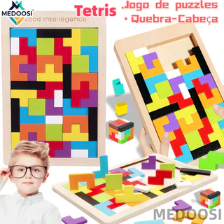 MEDOOSI Quebra-Cabeça 3D 3 em 1 Tetris De Madeira Brinquedos E Tangram /Jogo Infantil Maginação Educativo para Crianças em Oferta na Shopee