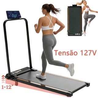Esteira Elétrica para Casa 2.0HP Dobrável Silenciosa Bluetooth 12km/h Suporta 120kg, Economiza Espaço Ideal para Trein em Oferta na Shopee