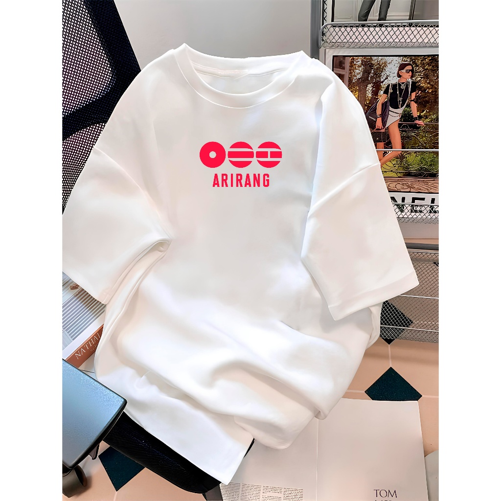 Camiseta K-pop BTS Arirang T-shirt Tecido Premium blusa 100