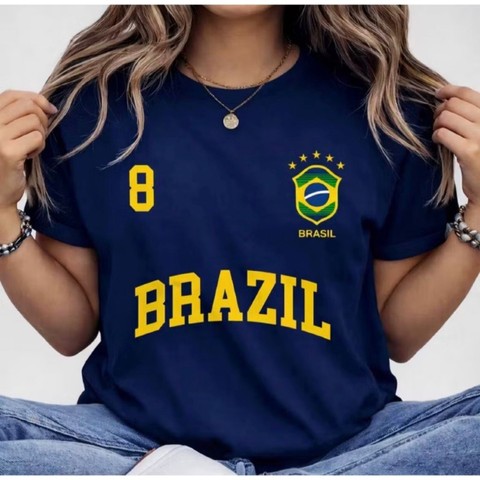Blusa Feminina Brasil T-shirt Verão Algodão — foto 1 — Achou Levou Brasil