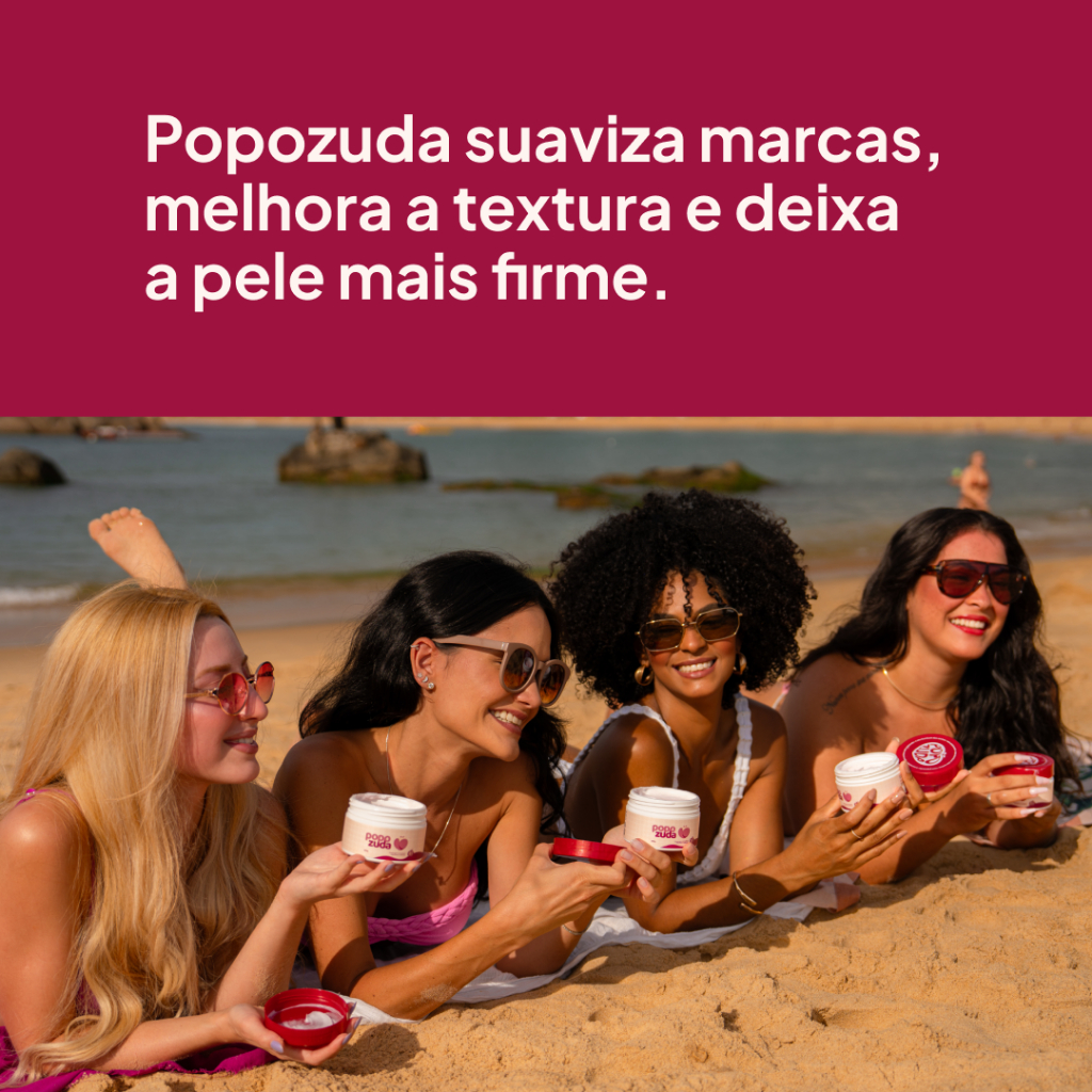 Popozuda Creme Rosa Termoativo Corporal 250g | Efeito Aquecimento e Firmeza da Pele