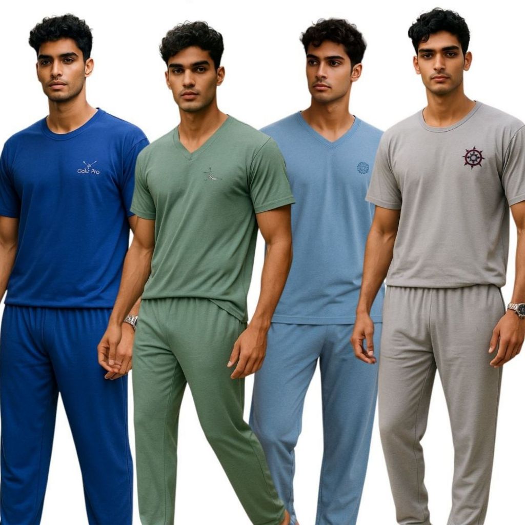 PIJAMA MASCULINO DE INVERNO MEIA MANGA COM CALÇA EM MALHA em Oferta na Shopee