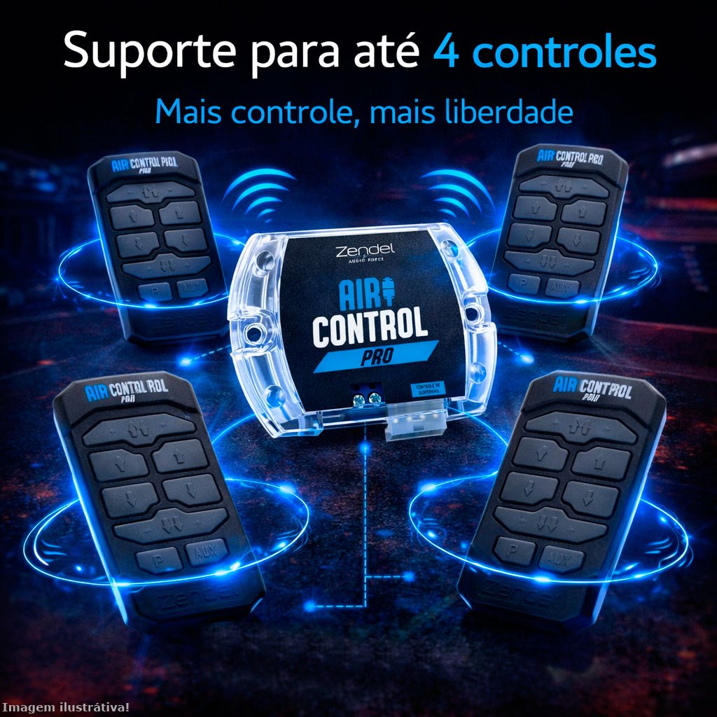 Central Controle Suspensão Ar Air Control PRO Saida Auxiliar 8