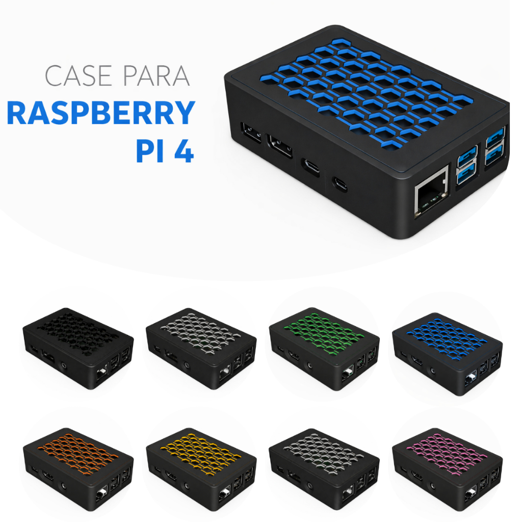 Case Para Raspberry Pi 4 - Gabinete Ventilado Colmeia - Alta Proteção e ...