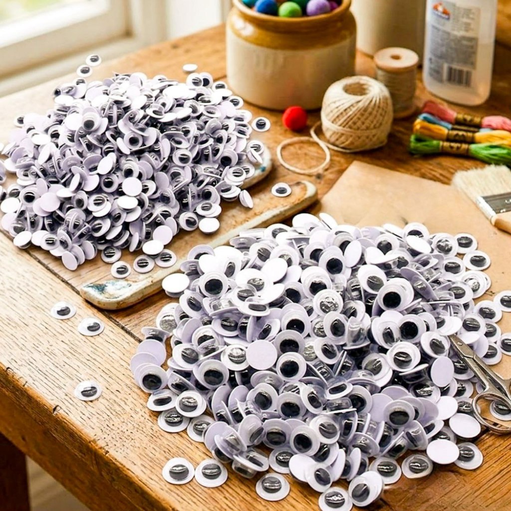KIT 200 Olhinhos Móveis 6mm Barato Olhos Artesanato EVA Feltro Amigurumi