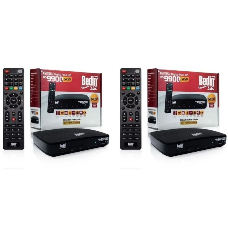 Kit 02 Receptor bedin BS 9900s Bedin Sat Full HD Regionalizado | Shopee ...