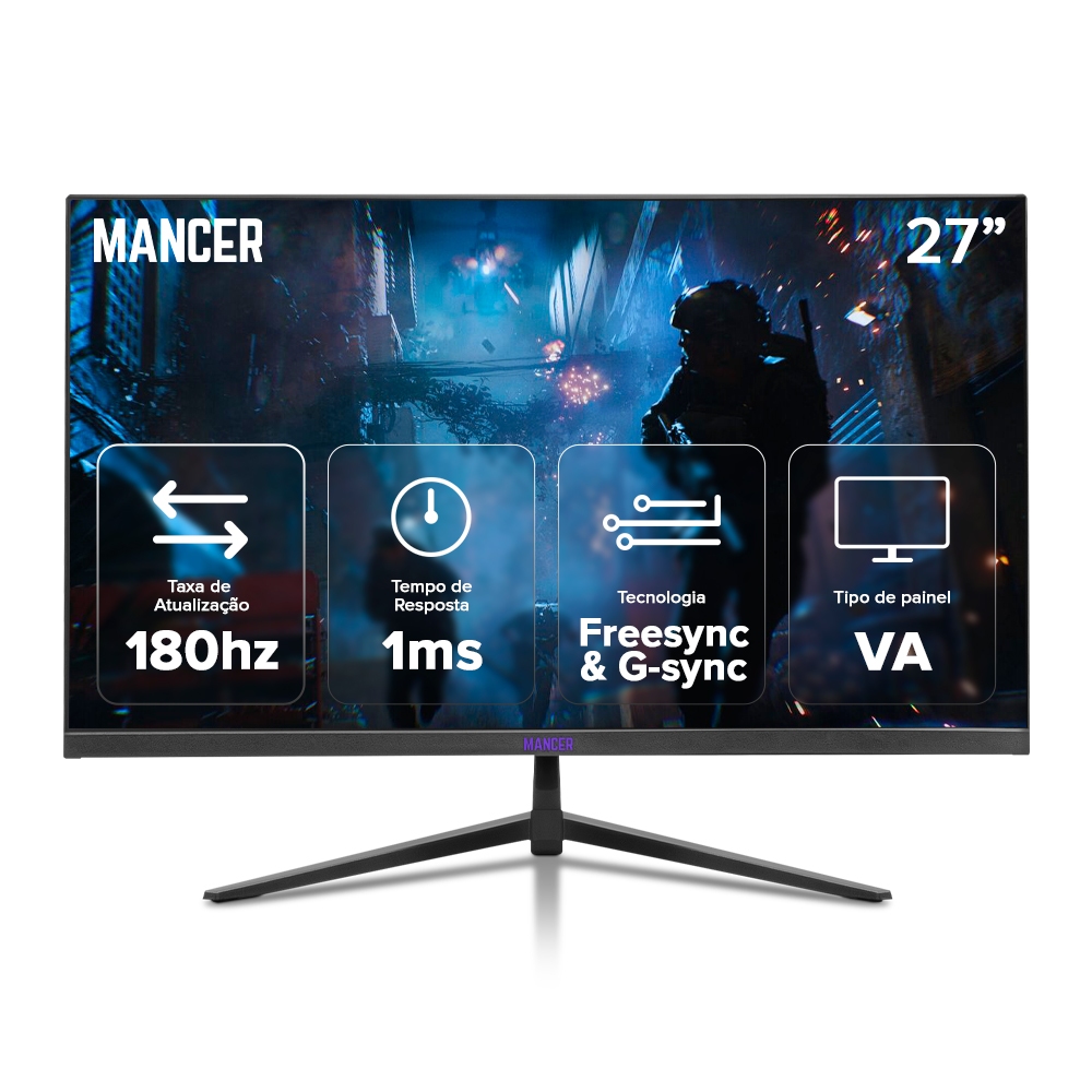 Monitor Gamer Mancer Valak ZX181, 27 Pol, VA, Curvo, FHD, 1ms