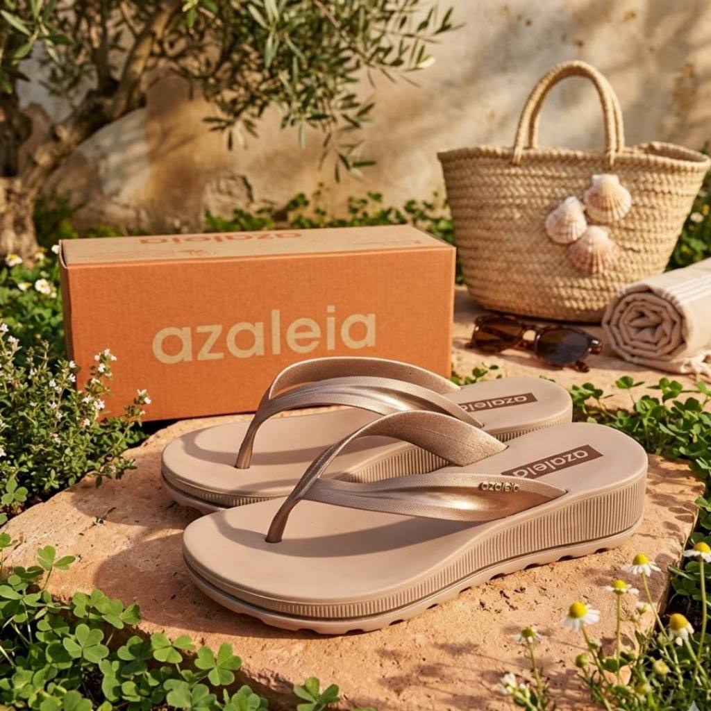 Sandália Chinelo Feminino Solado Alto Azaléia 18973 Anabela Mulher