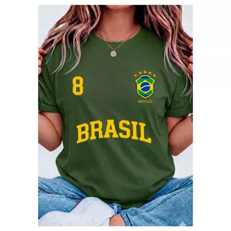 Camiseta de futebol Brasil cor verde