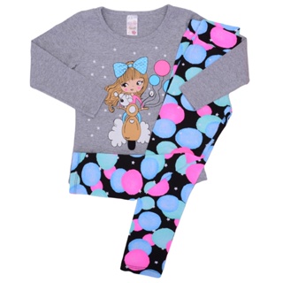 ROUPA INFANTIL CONJUNTOS MEIA ESTAÇÃO  PIJAMA MENINA em Oferta na Shopee