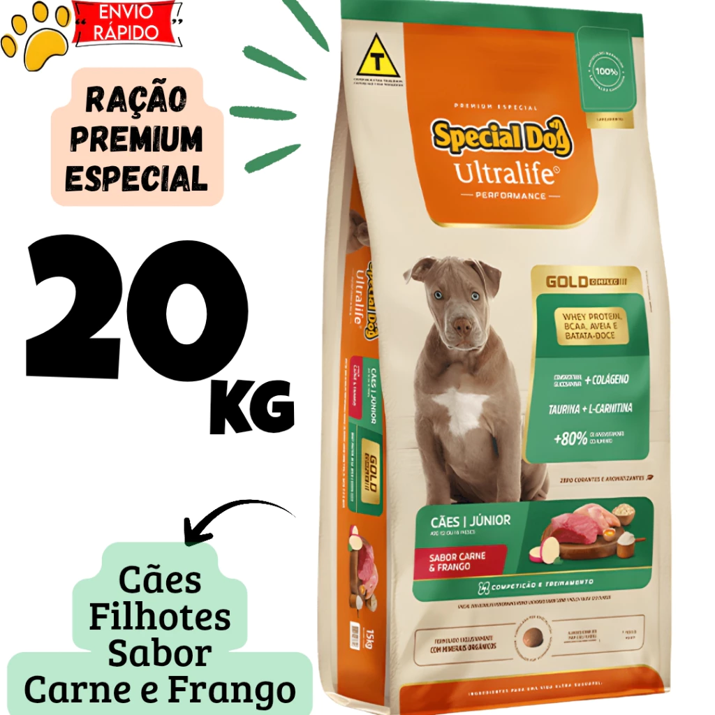 Imagem do produto Ração Special Dog Filhotes Ultralife Performance Cães filhotes 20kg – Nutrição Completa para Filhotes no catálogo Master Pet
