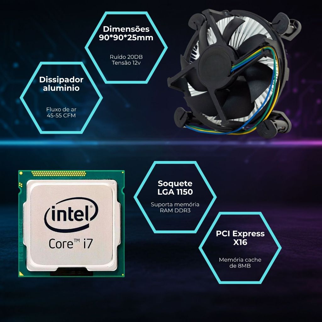 Processador I7 4790 Intel Lga 1150 + Cooler + Pasta Térmica
