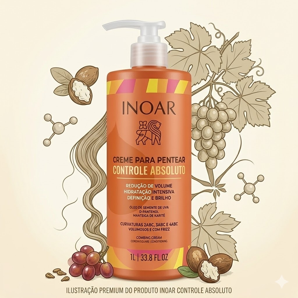 INOAR Creme Para Pentear Inoar Controle Absoluto Cachos 1l REDUÇAO DE ...