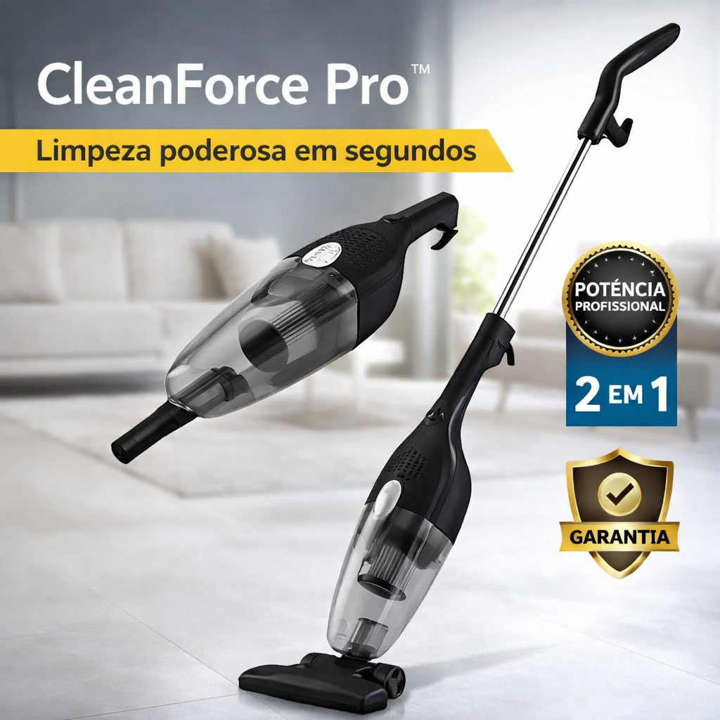 Aspirador de Pó Portátil 2 em 1 CleanForce Pro™ Potente com Fio 220V ...