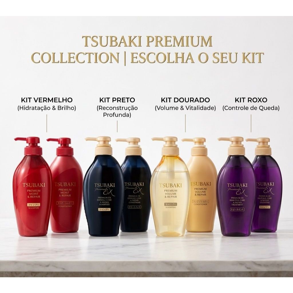 Kit Tsubaki Premium Original Japão - Shampoo e Condicionador 450ml