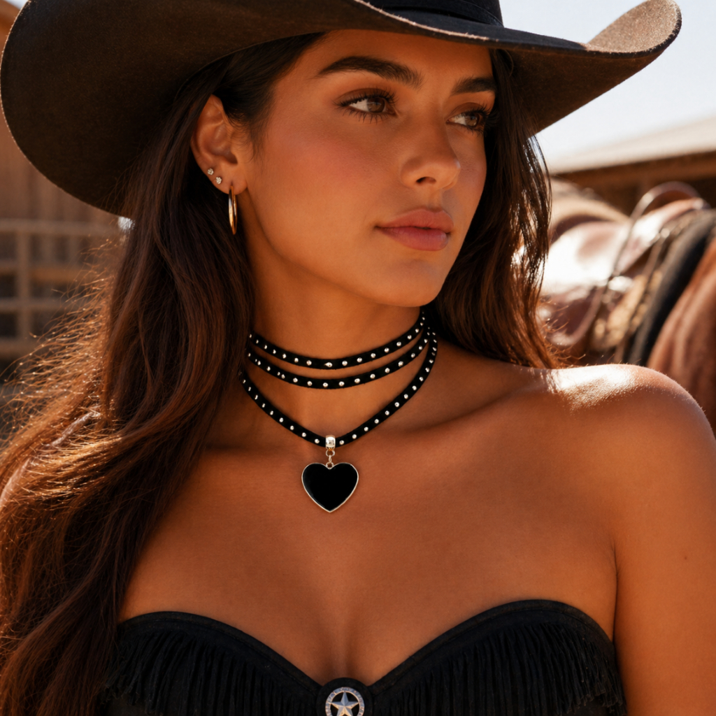 Punk Gothic Style Black PU Leather Choker Necklace With Stud
