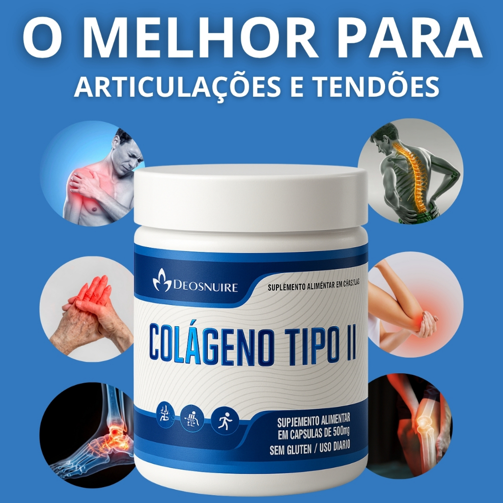COLÁGENO TIPO 2 ORIGINAL para Articulação Joelho Ossos Cartilagem ...