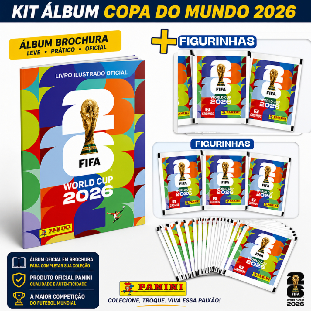 Kit Álbum da copa do mundo 2026 + Figurinhas Original Panini