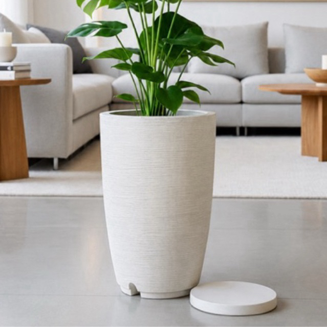 Vaso Polietileno Para Plantas Jardim Sala Luxo Cone Bojo 1 Com Prato