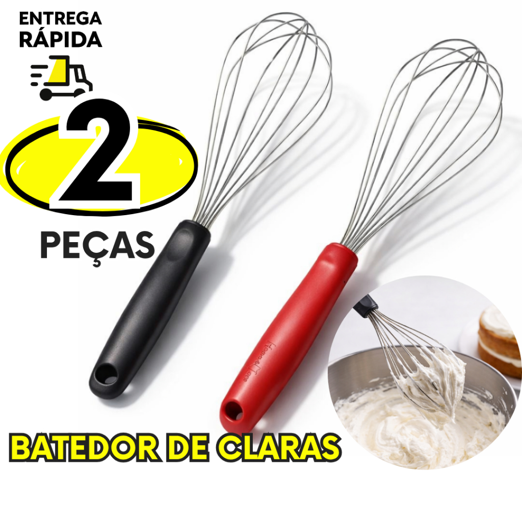 Batedor Fue Fouet de Aço Inox Resistente Batedor Manual de C