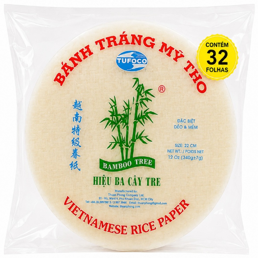 Folha de Arroz 22cm - 340g Vietnamita Papel de arroz Harumak