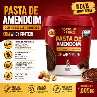 Pasta De Amendoim Com Chocolate Proteico Com Whey 1,005kg